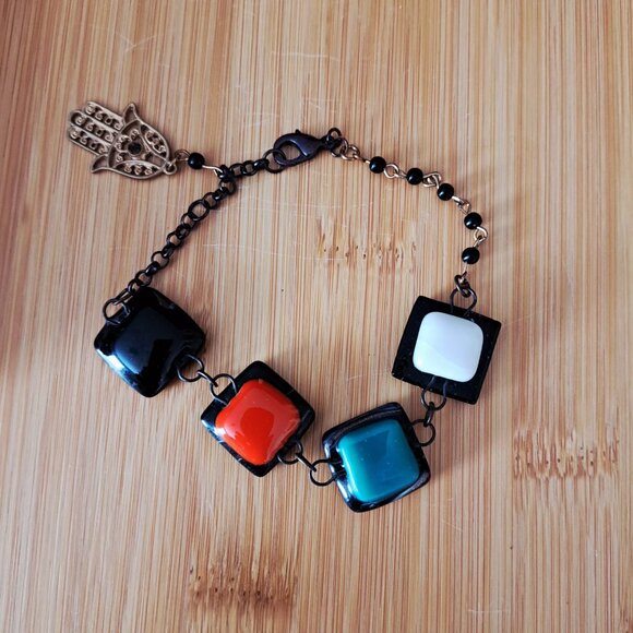 π Unique Handmade Set β Fused Glass Ring & Bracelet One of a Kind | Handmade - Picture 4 of 6